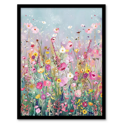 Artery8 Delicate Wildflower Field Floral Painting Wall Art PrintA4 Size from B&Q