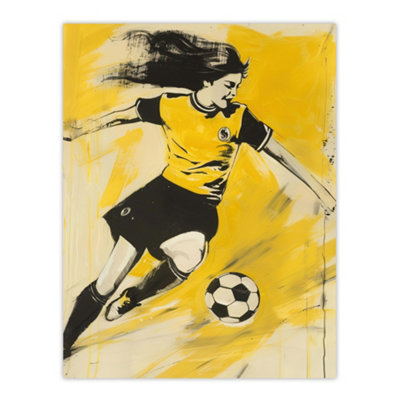 Artery8 Unframed Wall Art Womens Girls Football Fan Soccer Goal Footie12X16 Inch from B&Q