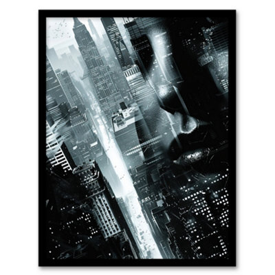 Artery8 Film Noir Metropolis View Black White Cityscape Wall Art PrintA4 Size from B&Q