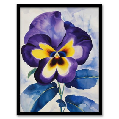 Artery8 Purple Pansy Watercolour Painting Soft Floral Wall Art PrintA4 Size from B&Q