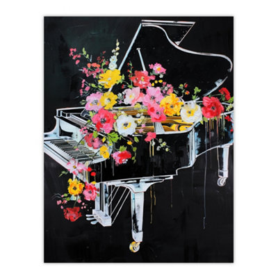 Artery8 Unframed Wall Art Wildflowers In Grand Piano Street Art Graffiti12X16 Inch from B&Q