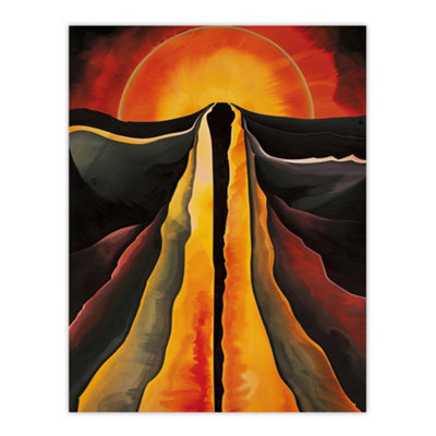 Artery8 Unframed Wall Art Abstract Sunset Painting Fire Landscape Space12X16 Inch from B&Q
