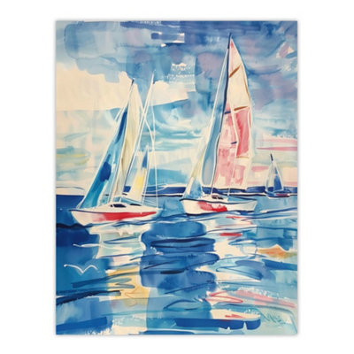 Artery8 Unframed Wall Art Sailboats At Sea Painting Nautical Seascape12X16 Inch from B&Q