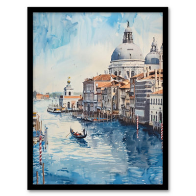 Artery8 Venice Watercolour St Mark's Basilica Detailed Wall Art PrintA4 Size from B&Q