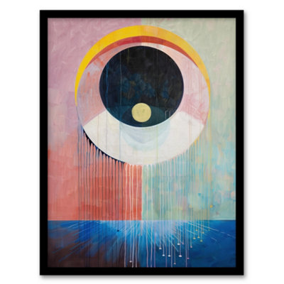 Artery8 Abstract Circle Eye Dripping Artwork Modern Wall Art PrintA4 Size from B&Q