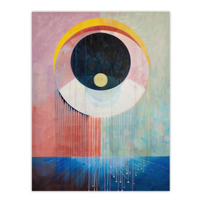 Artery8 Unframed Wall Art Abstract Circle Eye Dripping Artwork Modern12X16 Inch from B&Q