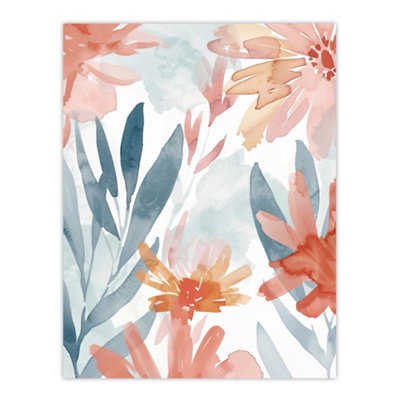Artery8 Unframed Wall Art Aster Flower Garden Watercolour Pastels Boho12X16 Inch from B&Q