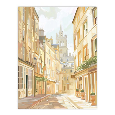 Artery8 Unframed Wall Art Bath England Sunny Day Street View Cityscape12X16 Inch from B&Q