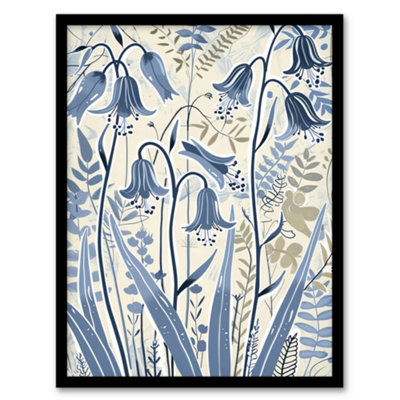Artery8 Spring Bluebells Bright Flower Painting Botanical Wall Art PrintA4 Size from B&Q