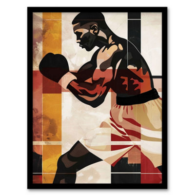 Artery8 Boxer Pop Art Portrait Fighter Boxing Design Wall Art PrintA4 Size from B&Q