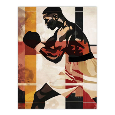 Artery8 Unframed Wall Art Boxer Pop Art Portrait Fighter Boxing Design12X16 Inch from B&Q