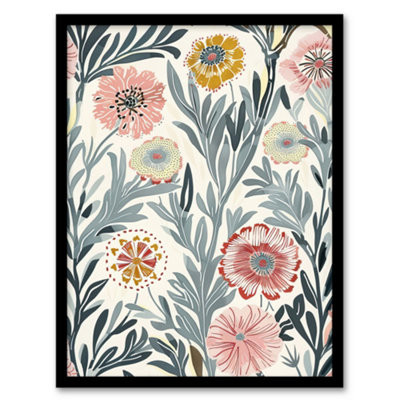 Artery8 Carnation Flowers Artwork Bright Garden Floral Wall Art PrintA4 Size from B&Q