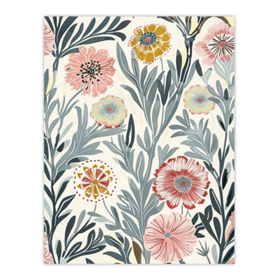 Artery8 Unframed Wall Art Carnation Flowers Artwork Bright Garden Floral12X16 Inch from B&Q