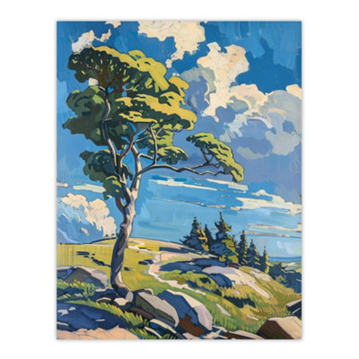 B&Q -  Unframed Wall Art Dartmoor Bright Sunny Day Landscape Painting12X16 Inch