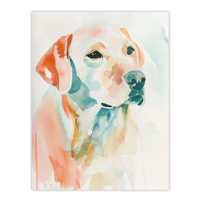 Artery8 Unframed Wall Art Golden Labrador Dog Lover Watercolour Portrait12X16 Inch from B&Q