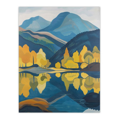 Artery8 Unframed Wall Art Lake District Cumbria Artwork Summer Hills Forest12X16 Inch from B&Q