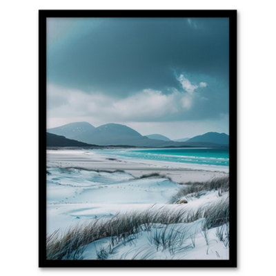 B&Q -  Isle Harris Scotland White Sand Luskentyre Beach Wall Art PrintA4 Size