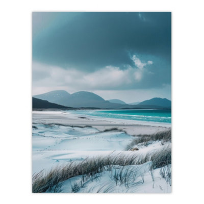 B&Q -  Unframed Wall Art Isle Harris Scotland White Sand Luskentyre Beach12X16 Inch