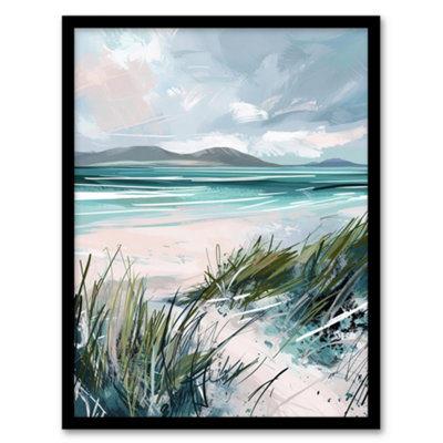 B&Q -  Framed Wall Art Path To Luskentyre Beach Isle Of Harris Scotland Print12X16 Inch