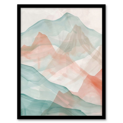 B&Q -  Abstract Mont Blanc Mountain Hills Watercolour Wall Art PrintA4 Size