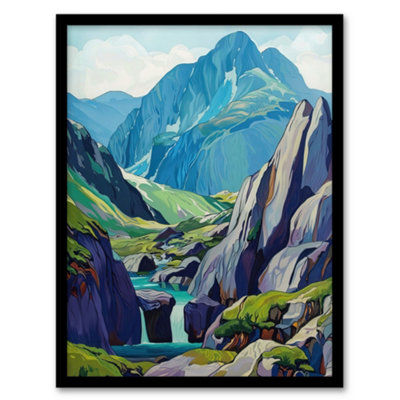 B&Q -  Snowdonia National Park Wales Landscape Painting Wall Art PrintA4 Size