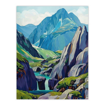 B&Q -  Unframed Wall Art Snowdonia National Park Wales Landscape Painting12X16 Inch