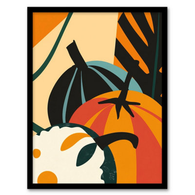 Artery8 Butternut Squash Pumpkin Abstract Painting Bold Wall Art PrintA4 Size from B&Q