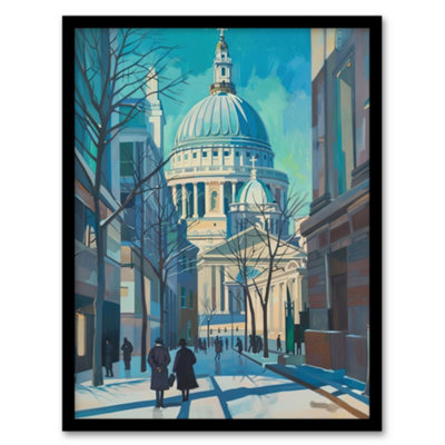 Artery8 St Paul's Cathedral London City Street Painting Wall Art PrintA4 Size from B&Q