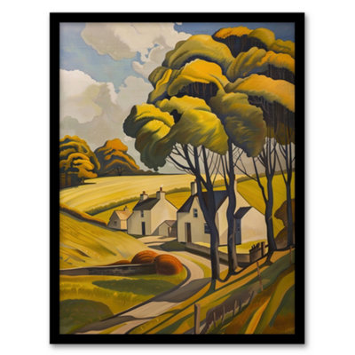 Artery8 Cotswolds Cottages Countryside English Landscape Wall Art PrintA4 Size from B&Q