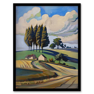 Artery8 Cotswolds Windy Day Countryside English Landscape Wall Art PrintA4 Size from B&Q