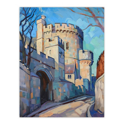 Artery8 Unframed Wall Art Windsor Castle Uk Royal King Charles Painting12X16 Inch from B&Q