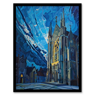 Artery8 York Minster Cathedral Night Concept Art Church Wall Art PrintA4 Size from B&Q