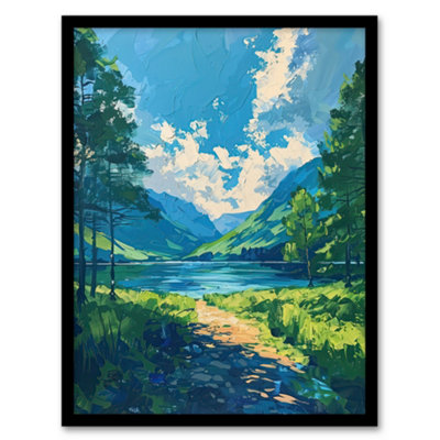Artery8 Lake District Windermere Acrylic Landscape Summer Wall Art PrintA4 Size from B&Q