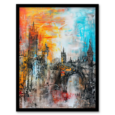 Artery8 Alnwick Castle Modern Artwork Northumberland Wall Art PrintA4 Size from B&Q