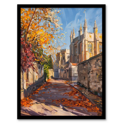 Artery8 Autumnal Day Bishop Auckland Castle Oil Painting Wall Art PrintA4 Size from B&Q