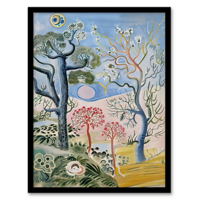 Artery8 Abstract Trippy Pastel Trees Landscape Boho Wall Art PrintA4 Size from B&Q