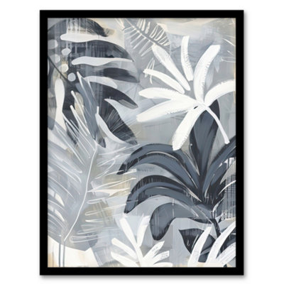 Artery8 Abstract Monstera Plant Lover Leaves Painting Wall Art PrintA4 Size from B&Q