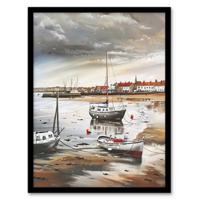 Artery8 Fishing Boats English Coastal East Yorkshire Wall Art PrintA4 Size from B&Q