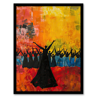 Artery8 Colourful Choir Praise Rainbow Oil Painting Wall Art PrintA4 Size from B&Q