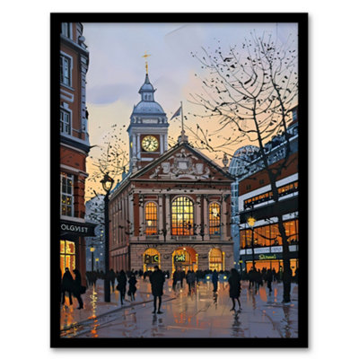 Artery8 Victorian Train Station Rainy England Painting Wall Art PrintA4 Size from B&Q