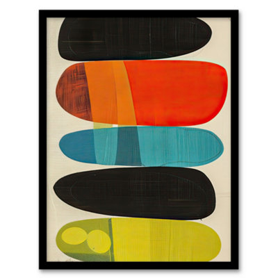 Artery8 Mid Century Modern Abstract Colour Shades Wall Art PrintA4 Size from B&Q