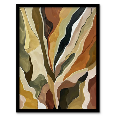 Artery8 Framed Wall Art Abstract Earth Tone Artwork Geology Rock Muddy Print12X16 Inch from B&Q