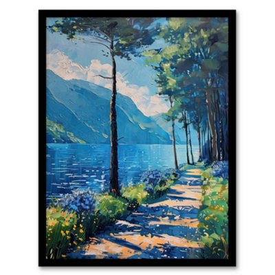 Artery8 Framed Wall Art Lake District Acrylic Landscape Summer England Print12X16 Inch from B&Q