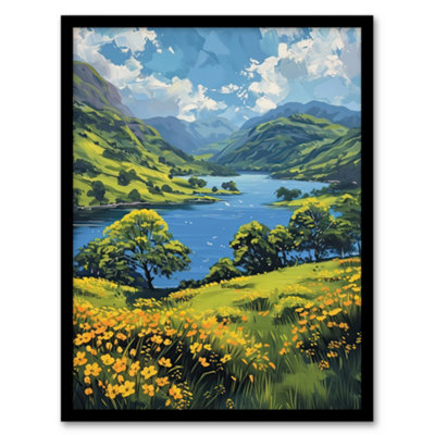 Artery8 Framed Wall Art Lake District Landscape Painting Helvellyn View Print12X16 Inch from B&Q