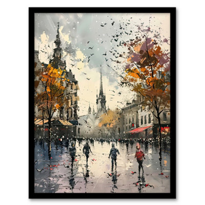 Artery8 Framed Wall Art Bishop Auckland Castle Modern Artwork Autumnal Print12X16 Inch from B&Q