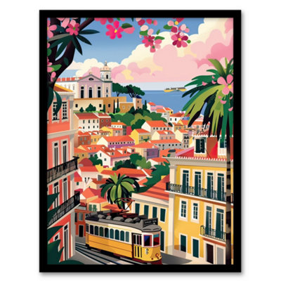 Artery8 Framed Wall Art Cartagena Colombia Cityscape Summer Travel Print12X16 Inch