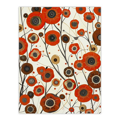 Artery8 Unframed Wall Art Red Poppy Wildflowers Artwork Abstract Floral12X16 Inch from B&Q