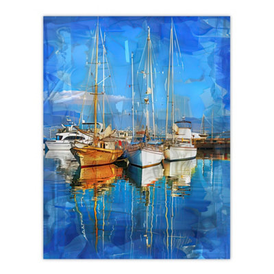 B&Q -  Unframed Wall Art Fishing Boats In Christchurch Harbour Dorset12X16 Inch