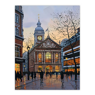 Artery8 Unframed Wall Art Victorian Train Station Rainy England Painting12X16 Inch from B&Q