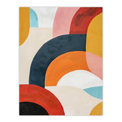 Artery8 Unframed Wall Art Mid Century Modern Retro Rainbow Painting12X16 Inch from B&Q